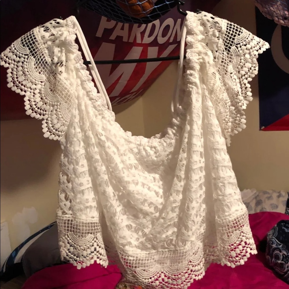 White off shoulder top